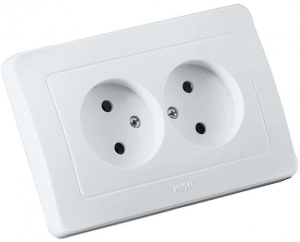  Розетка 2-м СП Мастер 16А 250В IP20 бел. HEGEL РС16-341 