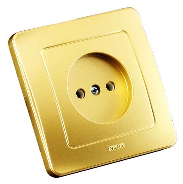  Розетка 1-м СП Мастер 16А 250В защ. шторки IP20 зол. HEGEL РС16-302-07 