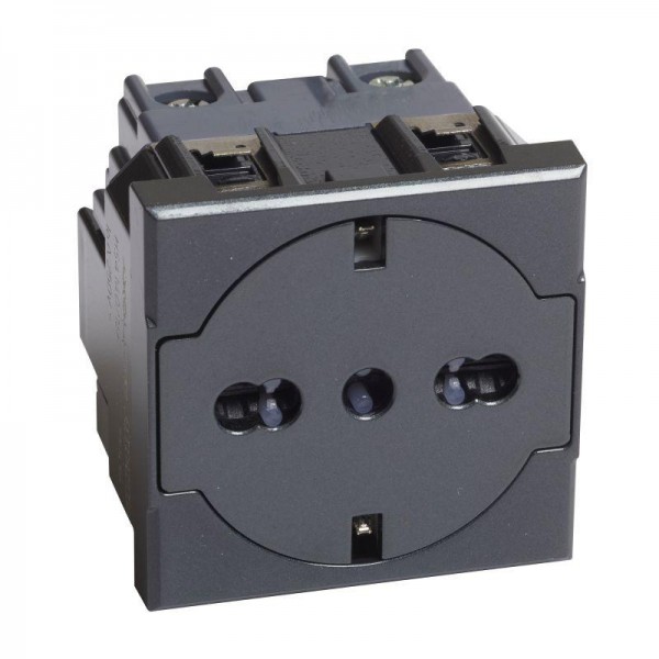  Розетка 2К+З 16А 250В антрацит Leg BTC HS4140/16F 