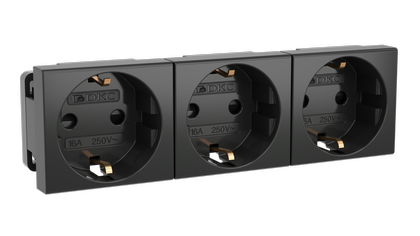  Розетка тройная Viva черн. DKC 45203 