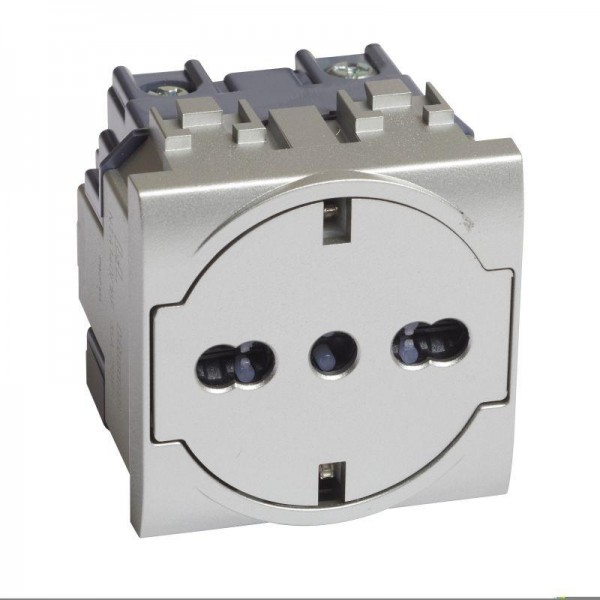  Розетка 2К+З LivingLight 16А 250В алюм. Leg BTC NT4140/16F 