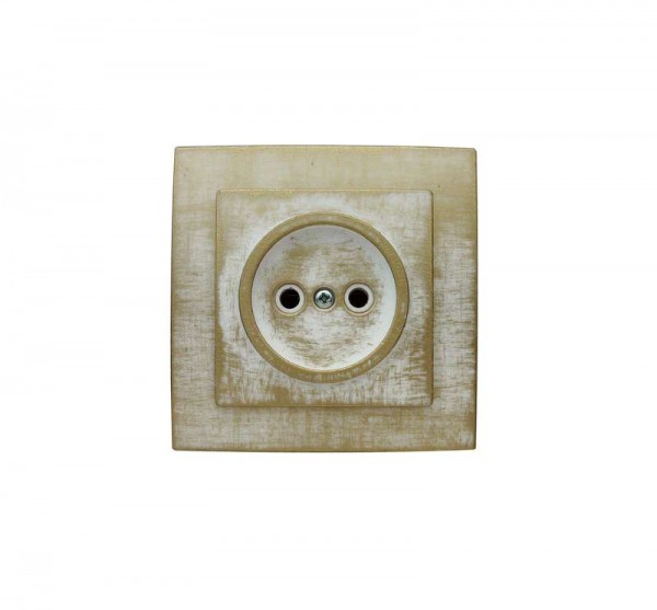  Розетка 1-м СП Palazzo без заземл. Vintage бел. зол. Duwi 26577 1 