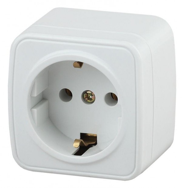  Розетка ОП Polo 2P+E Schuko 3-202-01 16А-250В IP20 бел. Intro Б0036098 