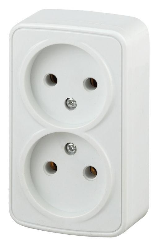  Розетка ОП Polo 2х2P 3-203-01 16А-250В IP20 бел.Intro Б0036099 