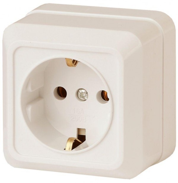  Розетка ОП Quadro 2P+E Schuko 2-202-02 16А-250В IP20 сл. кость Intro Б0027650 