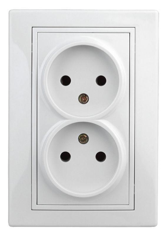  Розетка СП Plano 2х2P Schuko 1Э-204-01 16А-250В бел. Intro Б0042441 