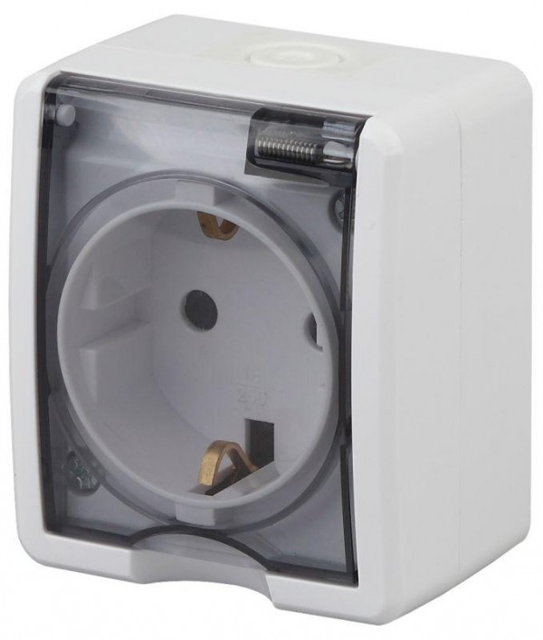  Розетка ОП Эра Эксперт 2P+E 11А-2402-01 16А-250В Al+Cu с защ. шторками IP54 бел. ЭРА Б0038820 