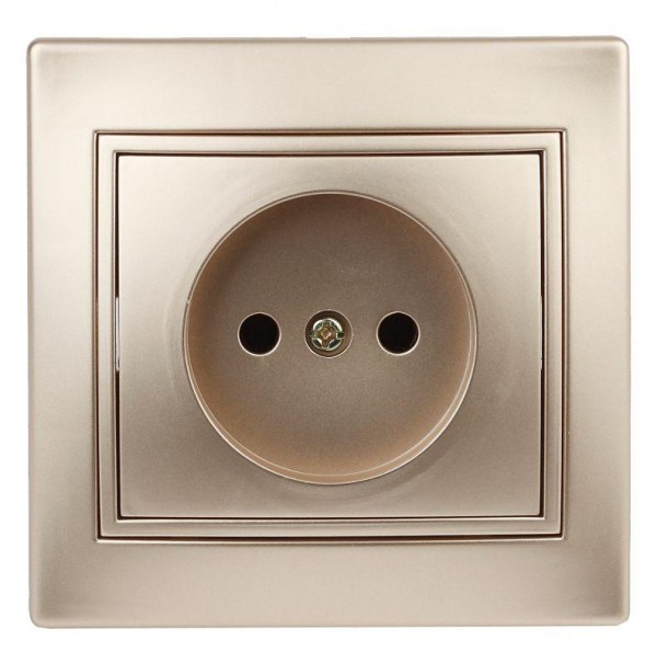 Розетка СП Plano 2P 1-201-04 16А-250В IP20 шампань Intro Б0030055 