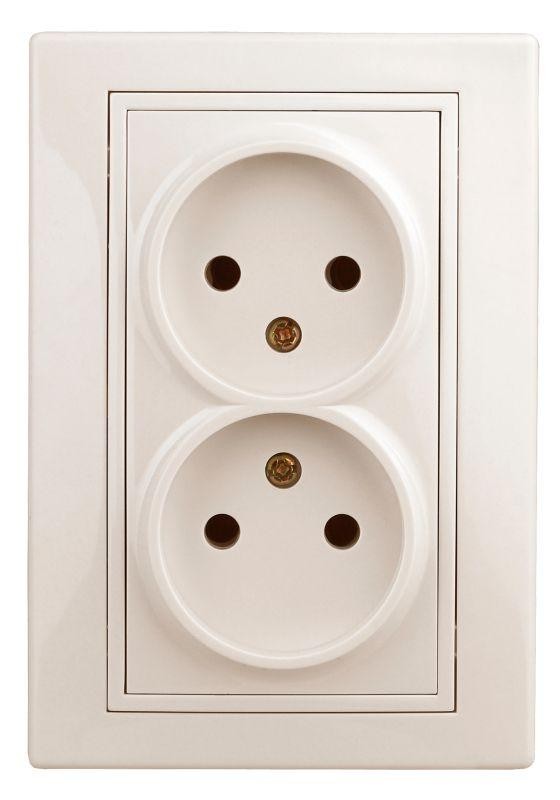 Розетка СП Plano 2х2P 1-204-02 16А-250В IP20 сл. кость Intro Б0027614 