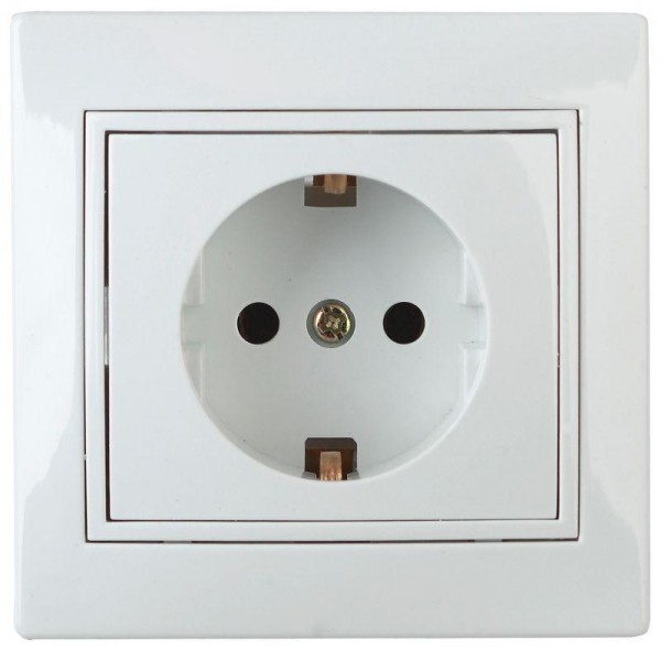  Розетка СП Plano 2P+E Schuko 1-202-01 16А-250В IP20 бел. Intro Б0027609 