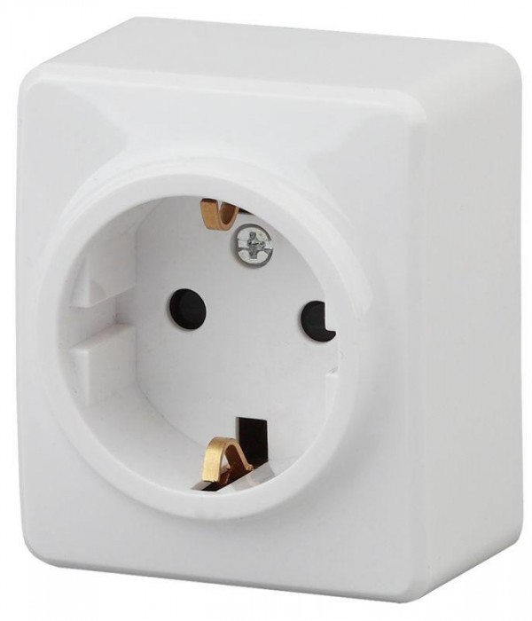  Розетка ОП Эра Эксперт 2P+E Schuko 11А-2204-01 16А-250В Al+Cu с защ. шторками бел. ЭРА Б0038818 