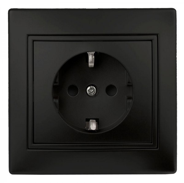  Розетка СП Plano 2P+E Schuko 1-202-05 16А-250В IP20 антрацит Intro Б0044567 