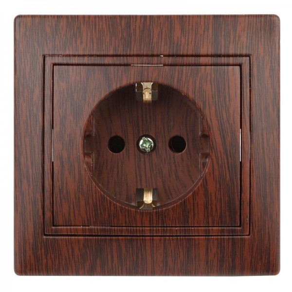  Розетка СП Plano 2P+E Schuko 1-202-10 16А-250В IP20 венге Intro Б0030060 