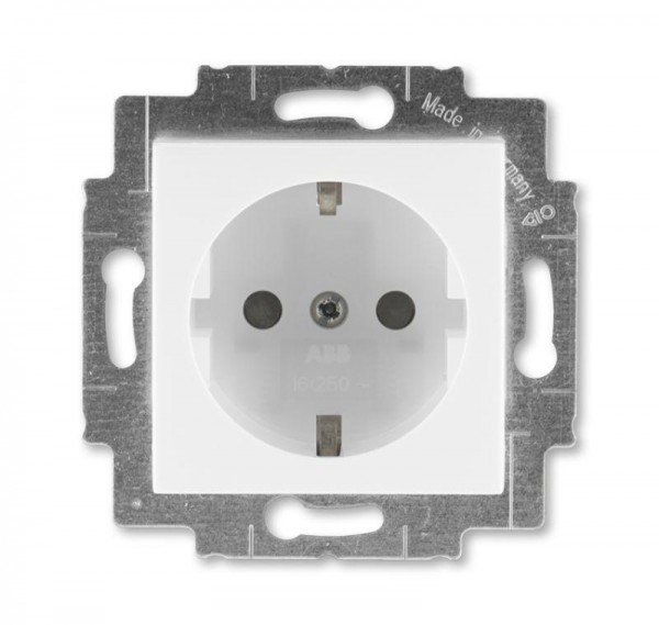  Розетка Levit с заземл. с защ. шторками 16А бел./ледяной ABB 2CHH203457A6001 