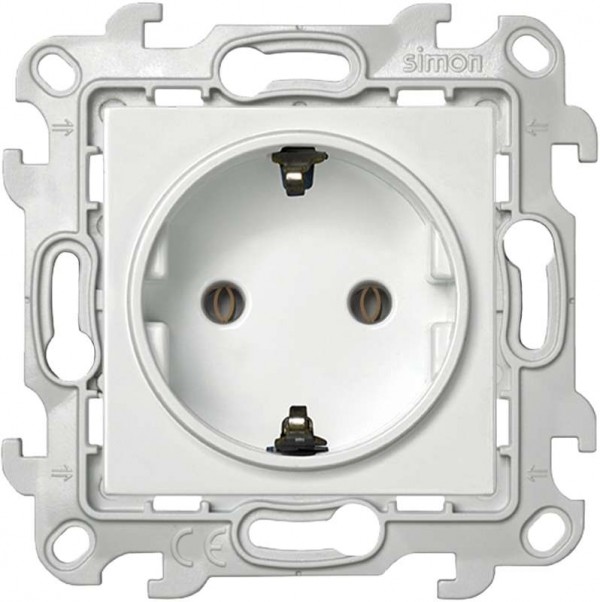  Механизм розетки 2К+З Schuko без шторок Simon24 бел. 2450434-030 