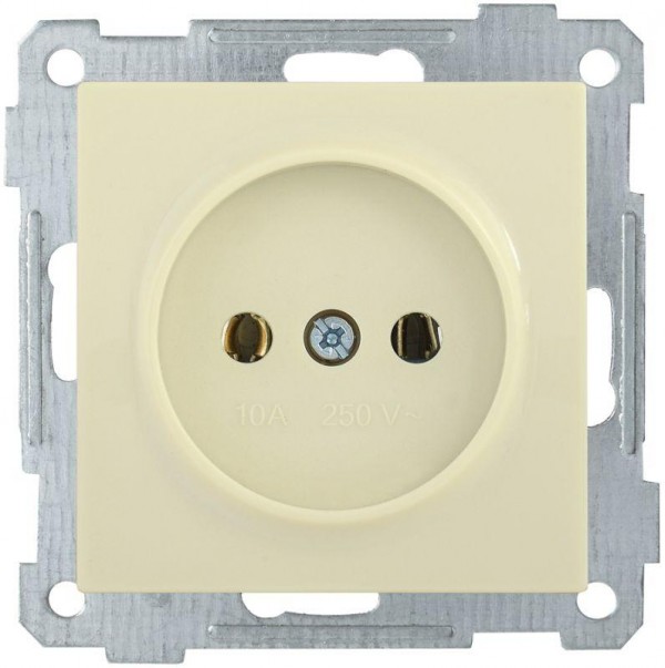  Механизм розетки СП BOLERO РС10-1-0-Б 10А без заземл. крем. ИЭК ERB10-K33-10 