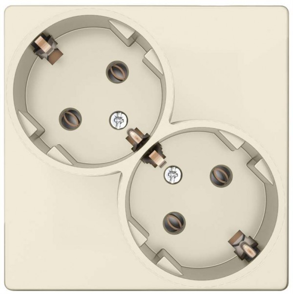  Механизм розетки 2х2К+З Schuko без защ. шторок Simon24 сл. кость 2450459-031 
