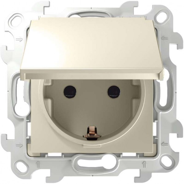  Механизм розетки 2К+З Schuko IP44 Simon24 сл. кость 2450448-031 