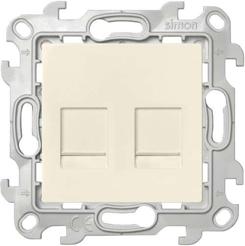  Механизм розетки 2хRJ45 кат. 5е UTP Simon24 сл. кость 2450593-031 