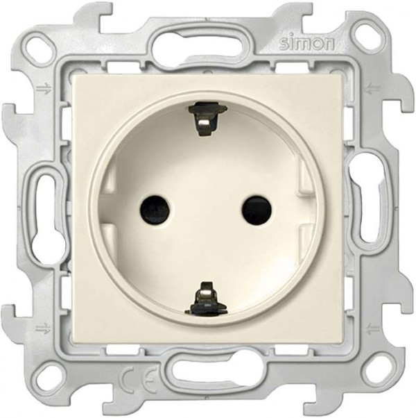  Механизм розетки 2К+З Schuko с защ. шторками Simon24 сл. кость 2450432-031 