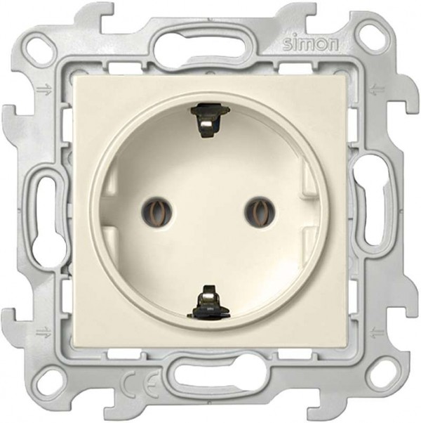  Механизм розетки 2К+З Schuko без защ. шторок Simon24 сл. кость 2450434-031 