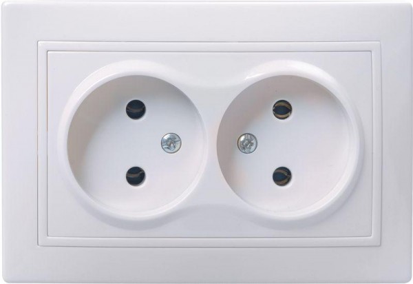  Розетка 2-м СП Кварта 10А IP20 без заземл. бел. IEK ERK23-K01-10-DM 