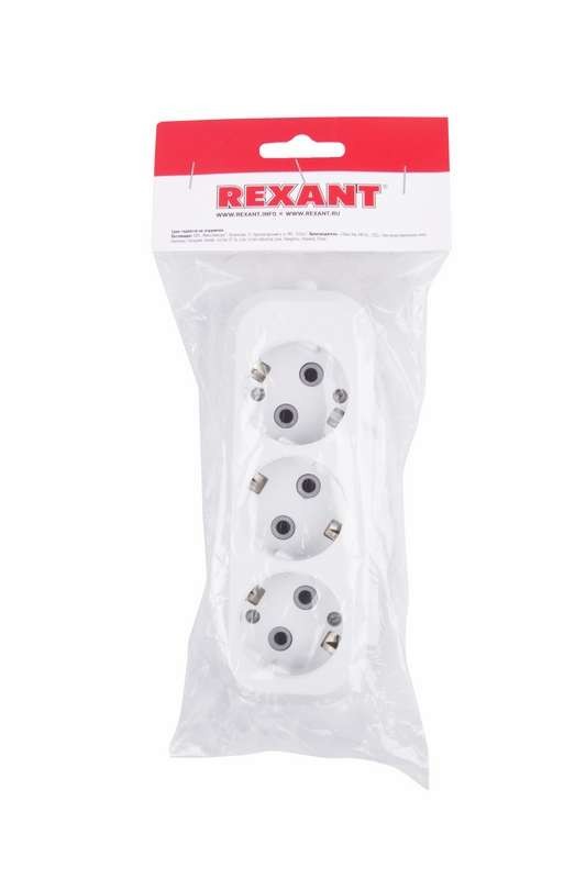  Колодка 3 гнезда с заземл. Rexant 11-8704 