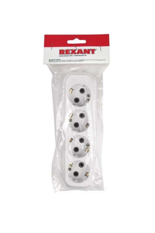  Колодка 4-м с заземл. Rexant 11-8707 