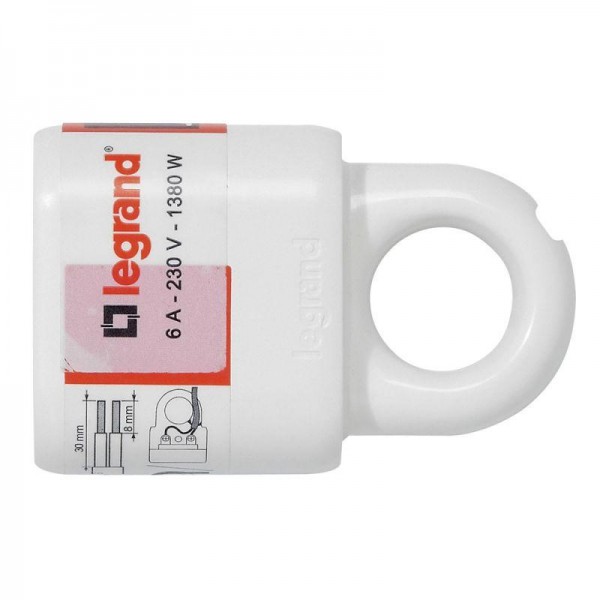  Розетка штепсельная Helium 6А прям. с кольцом бел. Leg 050166 
