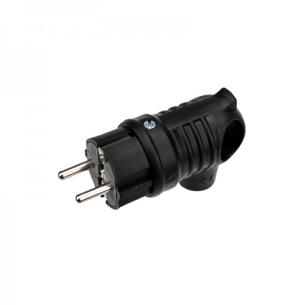 Вилка угловая влагозащ. с кольцом с/з 16А IP44 каучук Rexant 111-002 