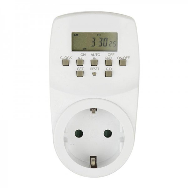  Таймер электронный UST-E20 WHITE с розеткой 220В 24ч 1600Вт энергонезависимая память Uniel UL-00003766 