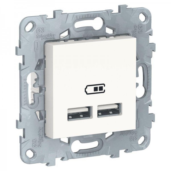  Механизм розетки USB 2-м UNICA NEW 5В/2100мА бел. SchE NU541818 