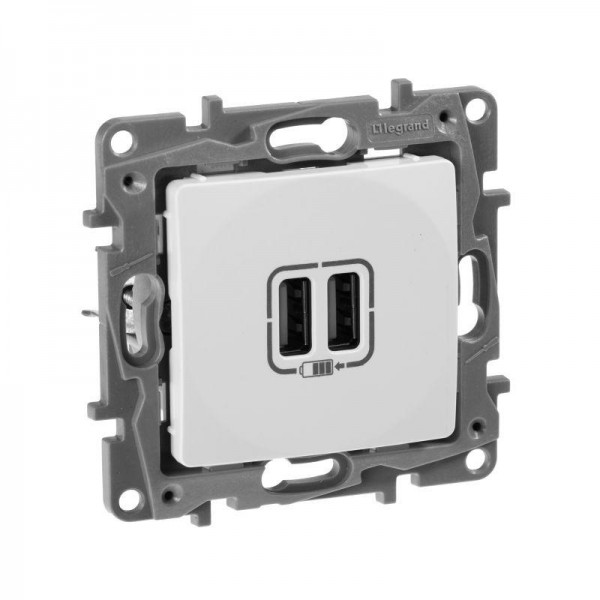  Механизм розетки USB 1-м СП Etika 2мод. 240В/5В 2400мА бел. Leg 672294 