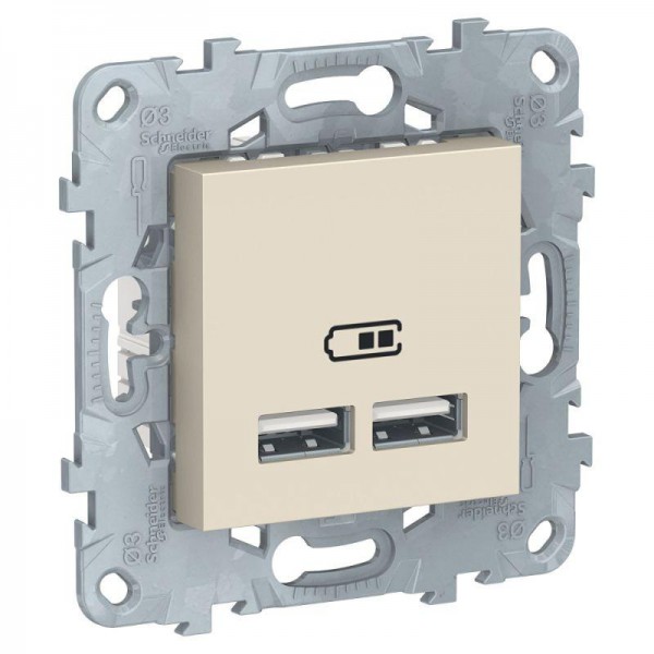  Механизм розетки USB 2-м UNICA NEW 5В/2100мА беж. SchE NU541844 