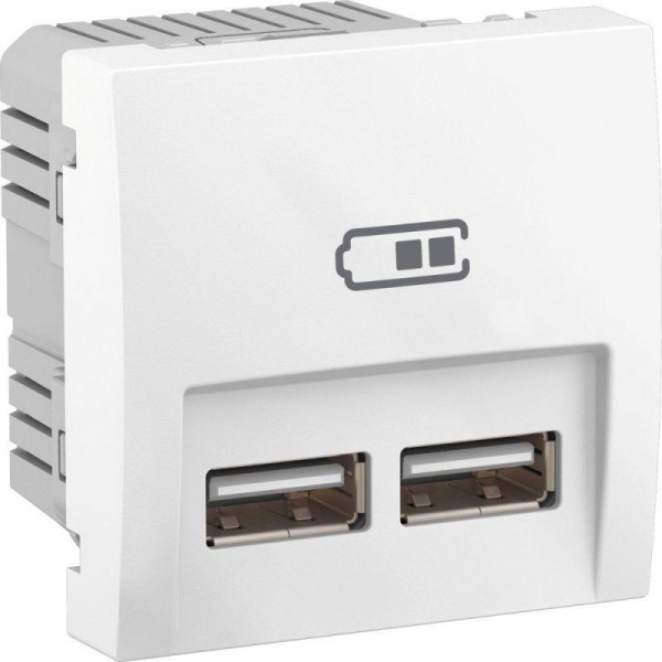  Устройство зарядное 2хUSB 2.1А R9003 бел. SchE ALB44378 