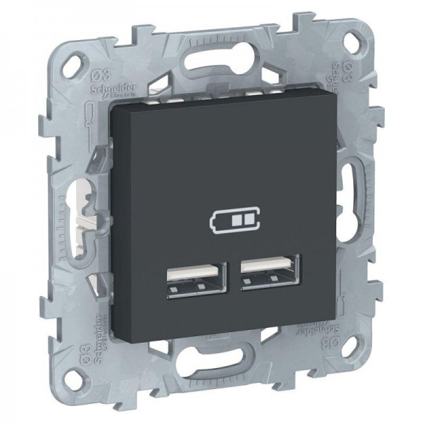  Механизм розетки USB 2-м UNICA NEW 5В/2100мА антрацит SchE NU541854 