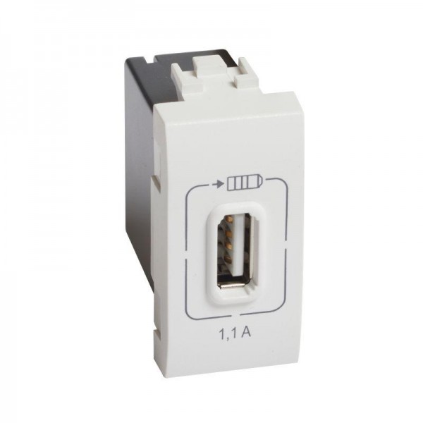  Розетка USB Mosaic 1мод. 1.1А 230/5В бел. Leg BTC N4285C1 