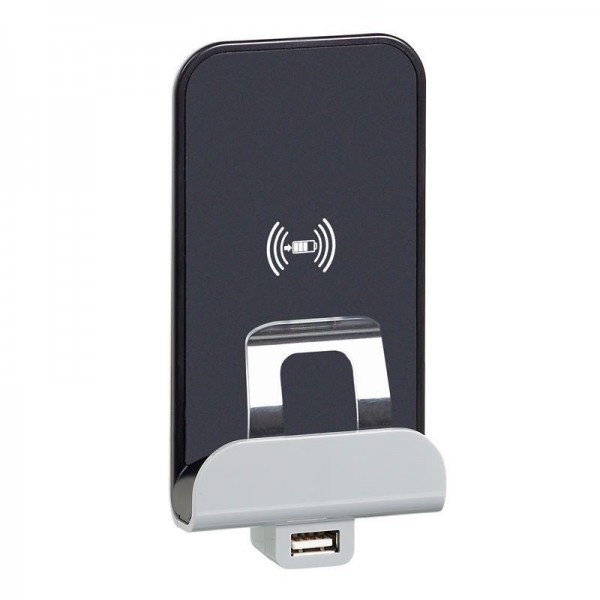  Устройство зарядное беспроводное Etika Qi 1А с дополнит. разъемом USB A 5В 2.4А сл. кость Leg 672337 