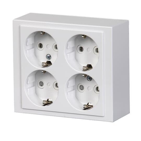  Розетка накладного монтажа Schuko 4 поста Impressivo бел. ABB 2TKA00001613 