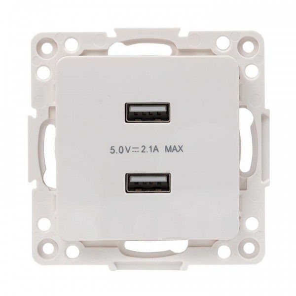  Механизм розетки USB 2-м Стокгольм 2.1А бел. PROxima EKF EYR16-028-10-2USB 