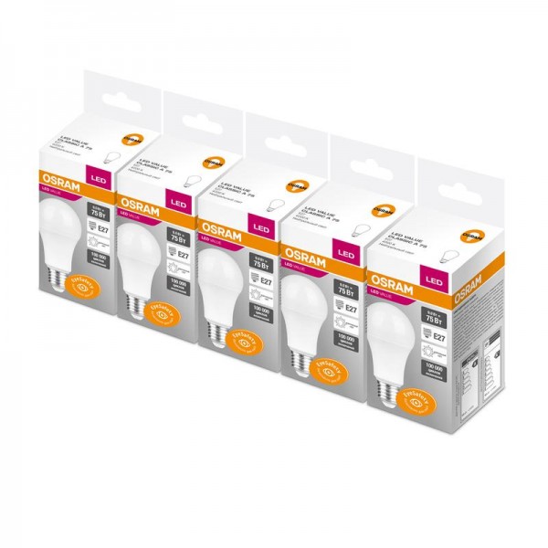  Лампа светодиодная VALUE CLA75 9W/840 230В FR E27 (уп.5шт) OSRAM 4058075569003 