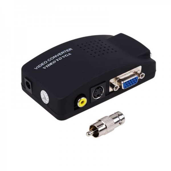  Конвертер AV RCA + S-video на VGA (+ переходник гнездо BNC - штекер RCA) Rexant 17-6932 