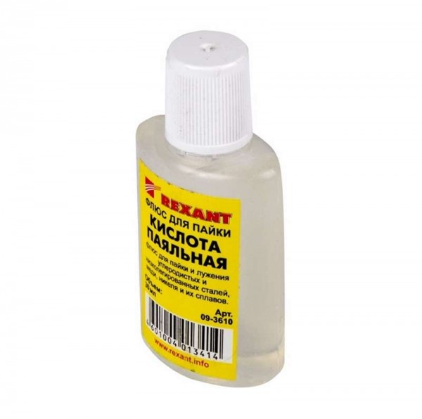  Флюс для пайки "Паяльная кислота" 30мл (уп.10шт) Rexant 09-3610 